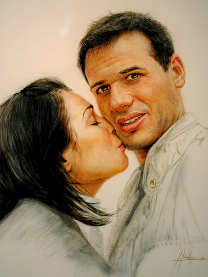 El beso Oil Canvas Portrait