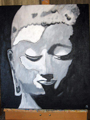 Buda negro/ Buda blanco Oil Canvas Figure Painting