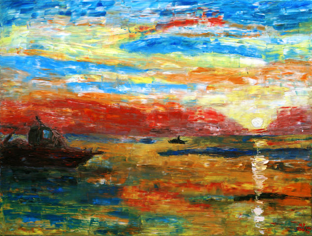 Mar Rojo Oil Canvas Marine Painting