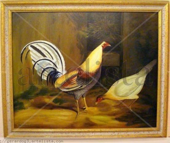 Aves de Corral Oil Canvas Animals