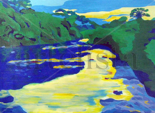 El Río de Camarones / The River of Camarones Acrylic Canvas Landscaping