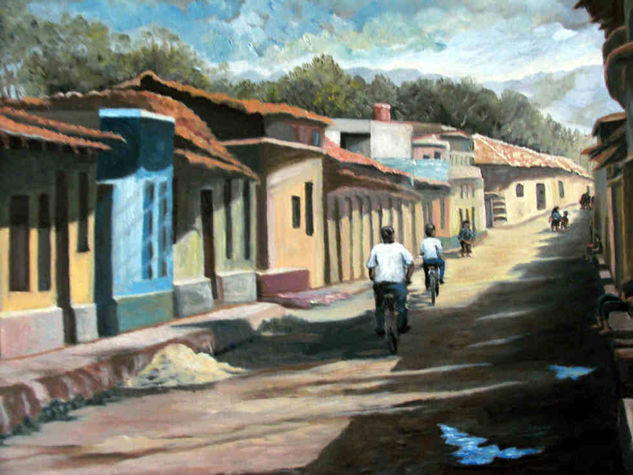 calle de cuba Oil Canvas Landscaping