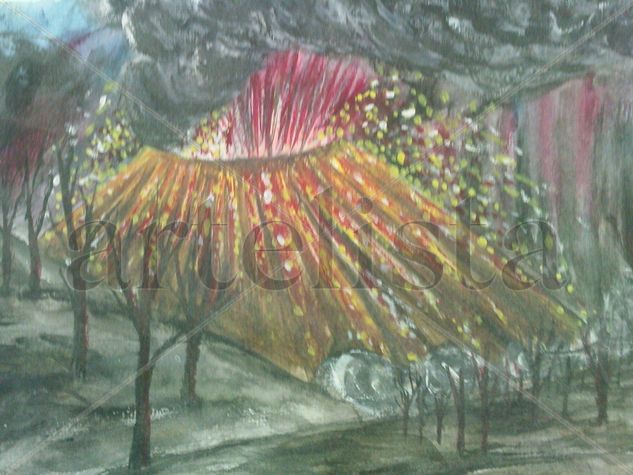 Erupcion del Paracutin Watercolour Paper Landscaping