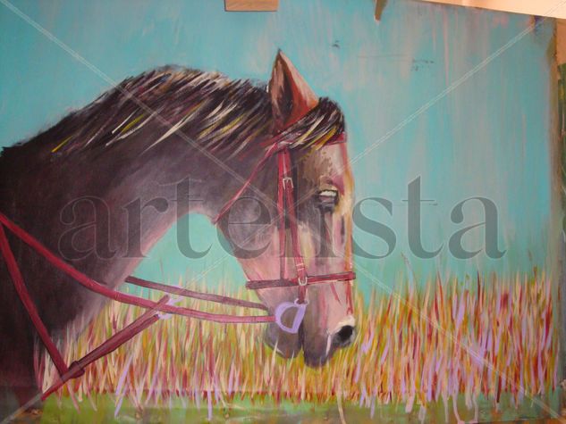 el pensar de mi caballo manso Oil Canvas Landscaping