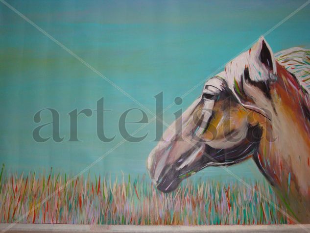 el pensar de mi caballo libre Oil Canvas Landscaping