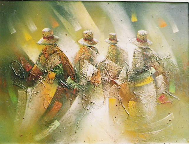 ponchos andinos Oil Canvas Others