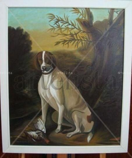 Perro con presa Oil Canvas Animals