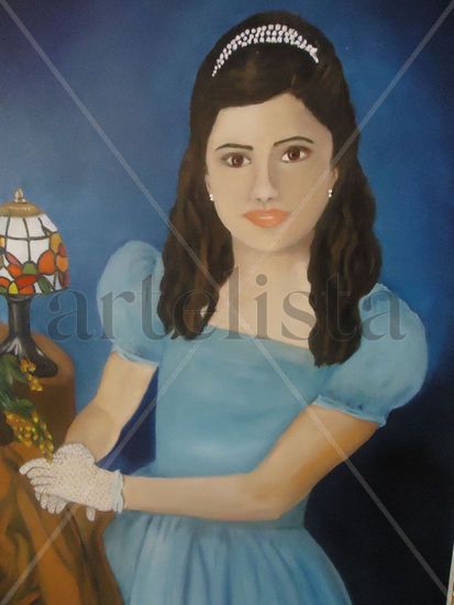 princesa azul Óleo Lienzo Retrato