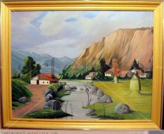 Paisaje Asturiano Oil Canvas Landscaping