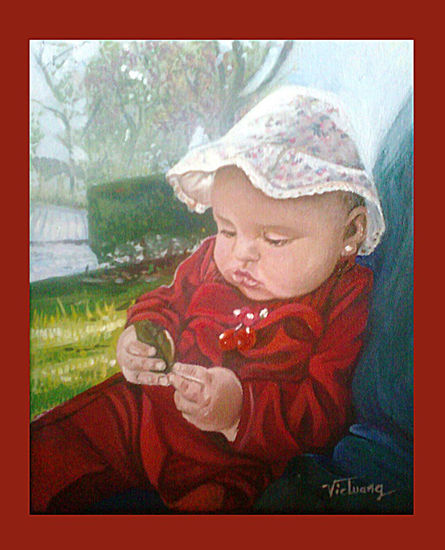 mi hija Ariadna Oil Canvas Landscaping