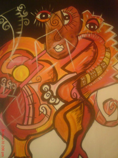 mujer .... mujer... gorda con guitarron Acrylic Canvas Others