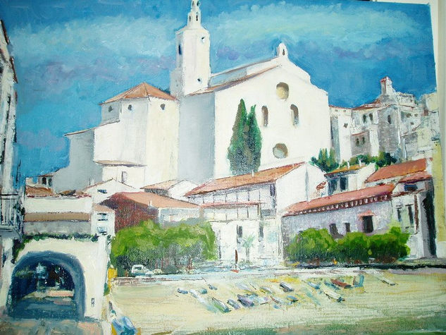 cadaques Óleo Tabla Paisaje