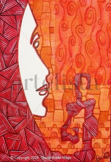 Dama de Pelo Rojo II Acrylic Canvas Figure Painting