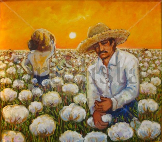 EL COSECHERO DE ALGODON Oil Canvas Landscaping