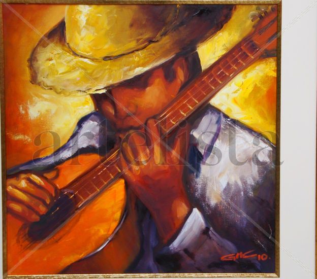 EL GUITARRERO Oil Canvas Figure Painting