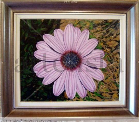 Flor Rosada Oil Canvas Floral Painting