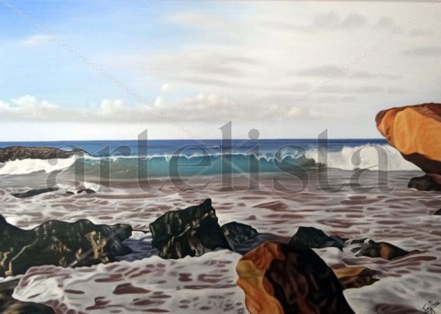 playa del bunker Oil Canvas Marine Painting