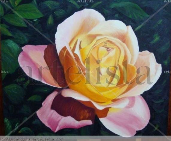 Rosa Oil Canvas Floral Painting