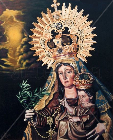 virgen de la oliva Óleo Lienzo Figura