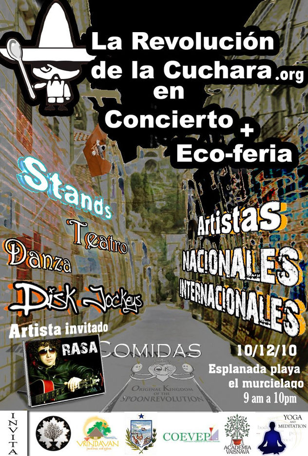 Afiche y volante Concierto spoon en gira por Ecuador