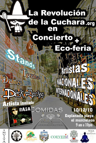 Afiche y volante Concierto spoon en gira por Ecuador 