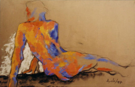 Desnudo en naranja