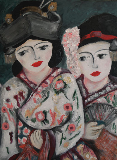 Ceremonia de Geishas(detalle2) Acrylic Canvas Portrait