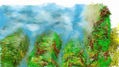 Paisaje entre montañas