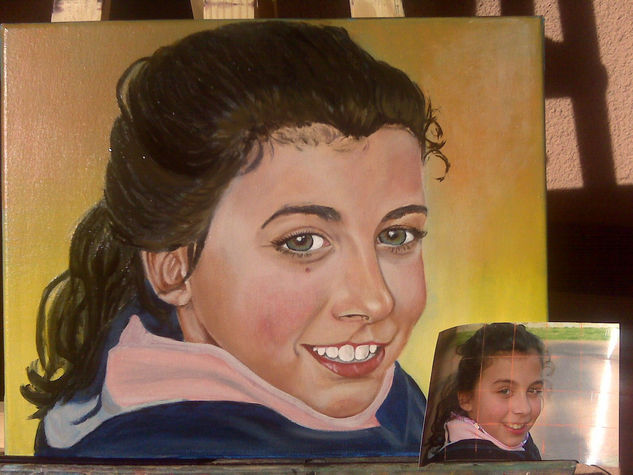 mi sobrina andrea Oil Canvas Portrait