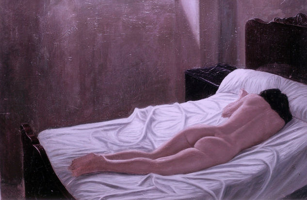 Desnudo en la habitación del barrio del Pilar Oil Canvas Nude Paintings