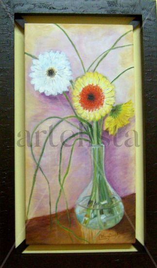 Flores y Transparencias Oil Canvas Floral Painting