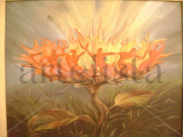 cardon rojo Oil Canvas Landscaping