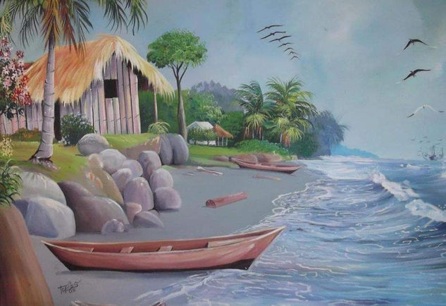 PAISAJE DEL MAR Oil Canvas Landscaping