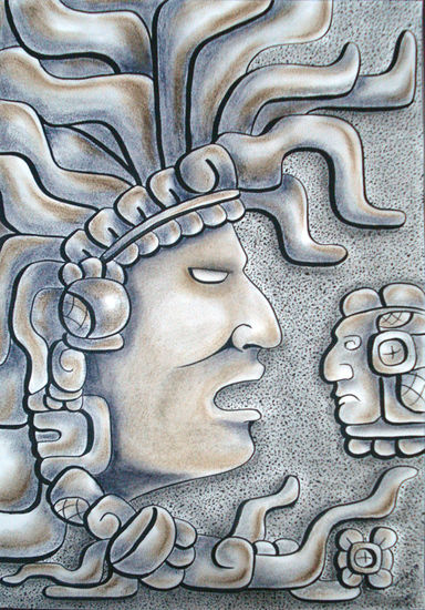 Saban Arte  -  hermanosaban - Saban pinturas - Guatemala - Raices #4 Mixed media Canvas Others