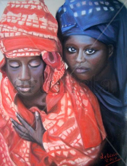 Africanas Pastel Papel Retrato