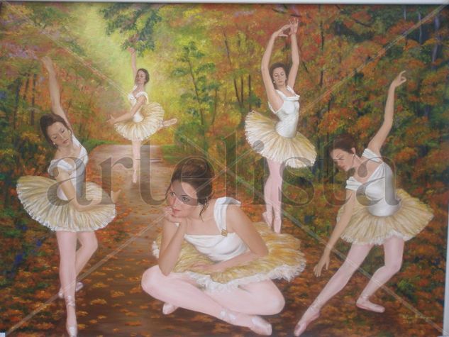 Danza en otoño Oil Canvas Portrait