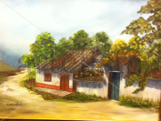 La casa del camino Oil Canvas Landscaping