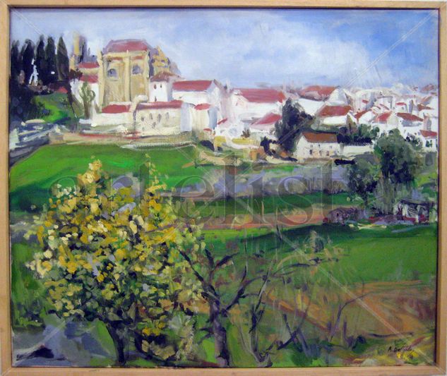 Vista de Cazalla de la Sierra. sevilla Oil Canvas Landscaping