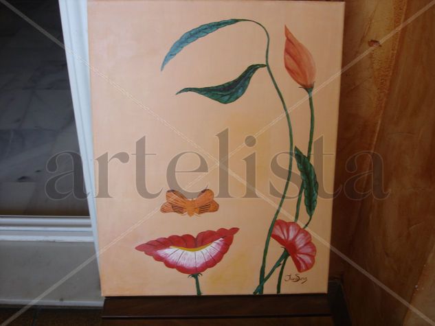 PLANTA Y MUJER Oil Canvas Floral Painting