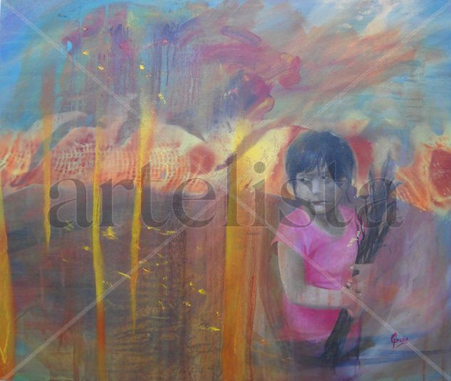 el incendio del poniente Oil Canvas Figure Painting