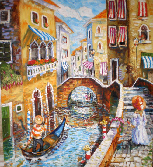 Venecia Teatro. Oil Canvas Landscaping