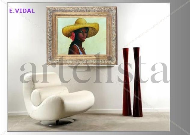 E.VIDAL PINTOR DOMINICANO COSTUMBRISTA CONTEMPORANEO DE SANTIAGO DE LOS CABALLEROS REP. DOM.