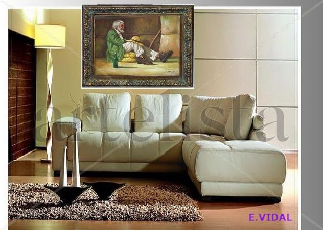 E.VIDAL PINTOR DOMINICANO COSTUMBRISTA CONTEMPORANEO DE SANTIAGO DE LOS CABALLEROS REP. DOM.