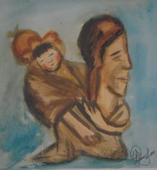 Madre charlotte Watercolour Paper Figure Painting