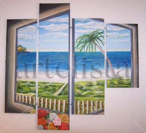 Ventana al mar Oil Canvas Landscaping