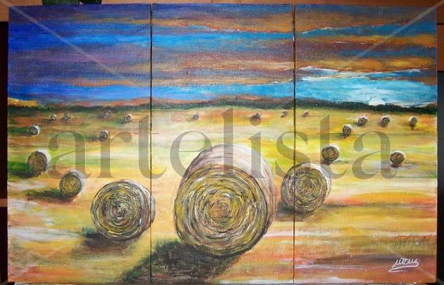 Haces de paja Oil Canvas Landscaping