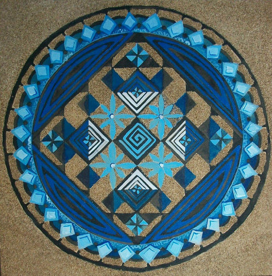 MANDALA - azules de serenidad Mixed media Panel Others