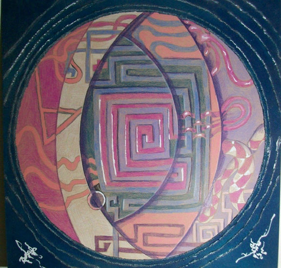 MANDALA - LABERINTO Y SERPIENTE Mixed media Panel Others