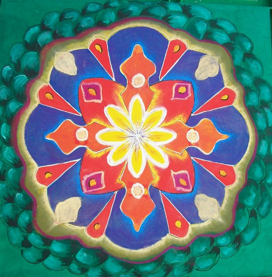 MANDALA -MEDIEVAL ROSETON Media Mixta Tabla Otros