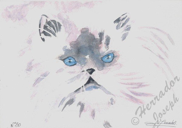 los ojos azules Watercolour Paper Animals